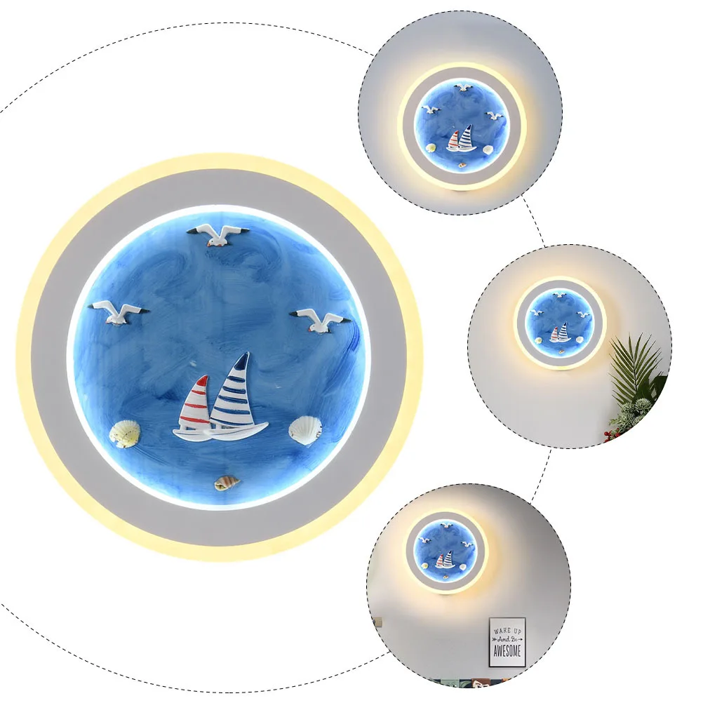 

1pc Cartoon Wall Light Blue Unique Hanging Lantern For Bedroom Kids Room Nordic Decorative Lighting Creative Modeling Lamp