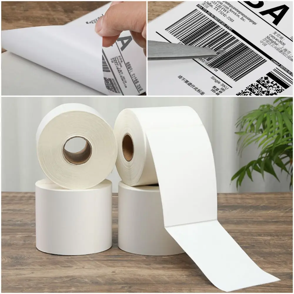 500PCS White Thermal Sticker Self-Adhesive Rectangle FBA Express Waybill Oil-proof High Viscosity Direct Thermal Label