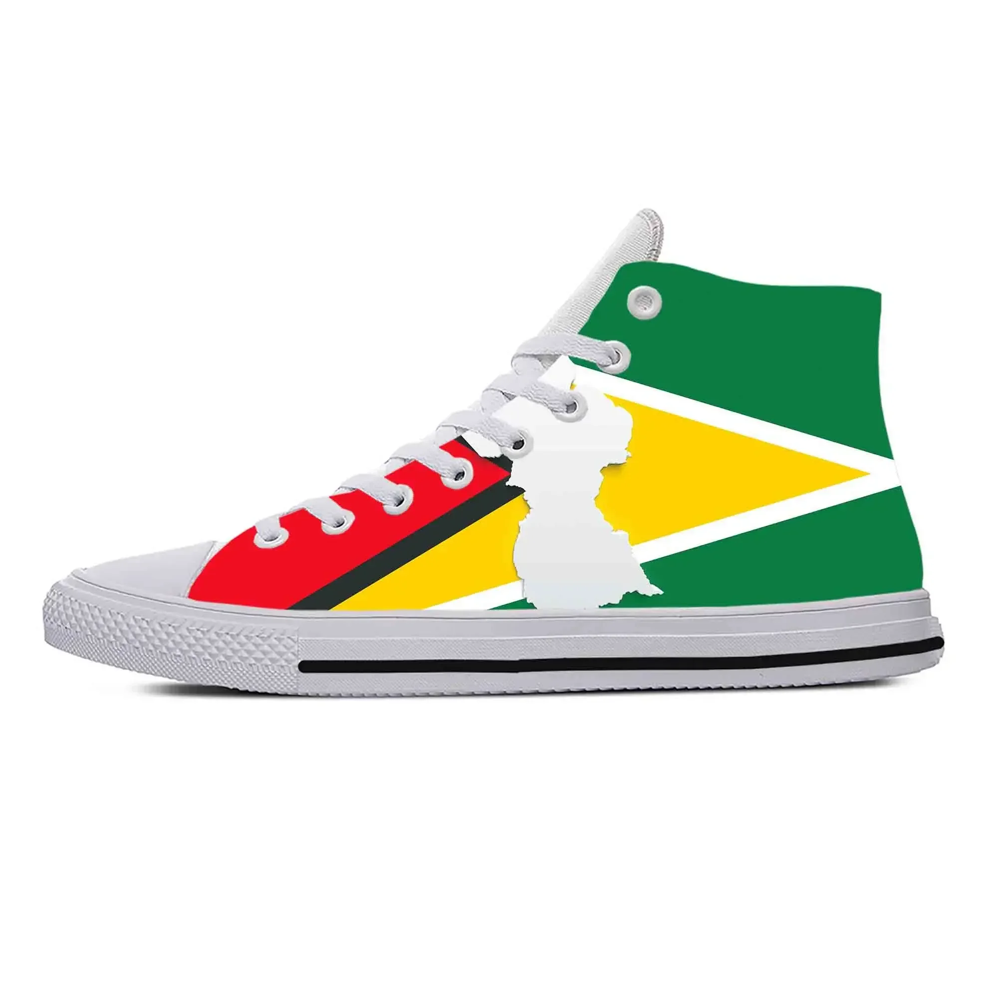 

Hot Guyana Guyanaese Flag Patriotic Pride Fashion Casual Cloth Shoes High Top Comfortable Breathable 3D Print Men Women Sneakers