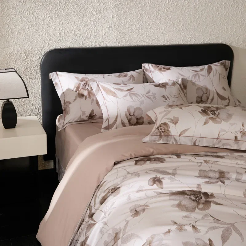 American retro style autumn and winter super soft ceramic grinding four-piece flower digital printing