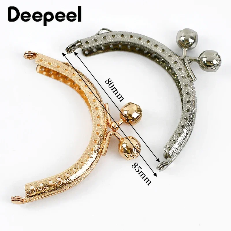 1/2/5pcs Deepeel 8.5cm Metal Frame Purse Sewing Brackets Rose Buckle Handle Coins Bags Kiss Clasp Handbag Hardware Accessories