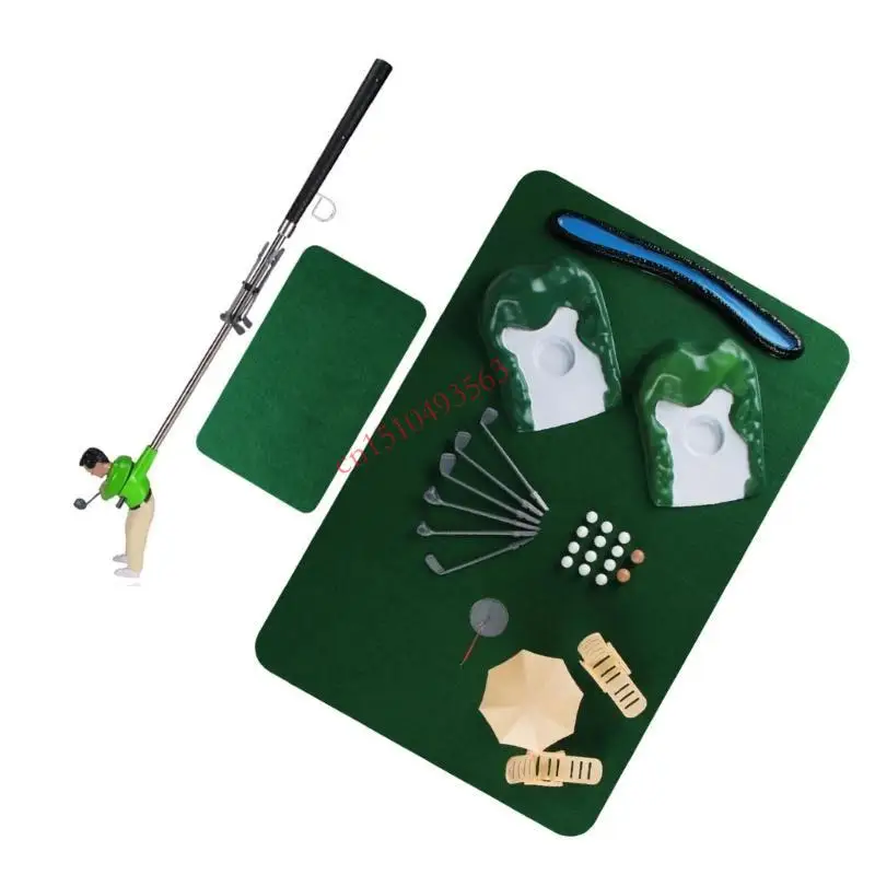 

448C Golf Game Set Putting Mat Indoor Outdoor Golf Putters Putting Green Practice Training Aids Golf Gift for Office and Home