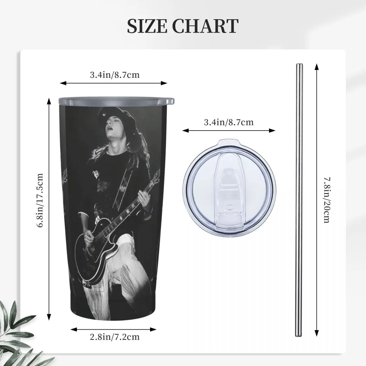 Tokio Hotel Tom Kaulitz Music Band Stainless Steel Tumbler Vacuum Insulated Mugs Thermal Cold Cup Straw With Lid 20oz
