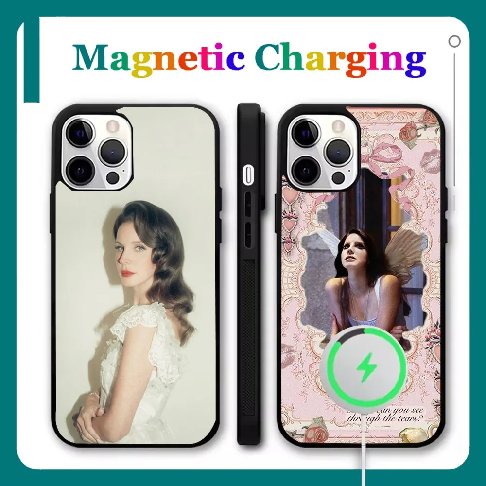 

L-Lana Del Rey Bluebird Phone Case For iPhone 16,15,14,13,12,11,Pro,Max,Plus,Mini,SE New Magsafe Magnetic Wireless Charging