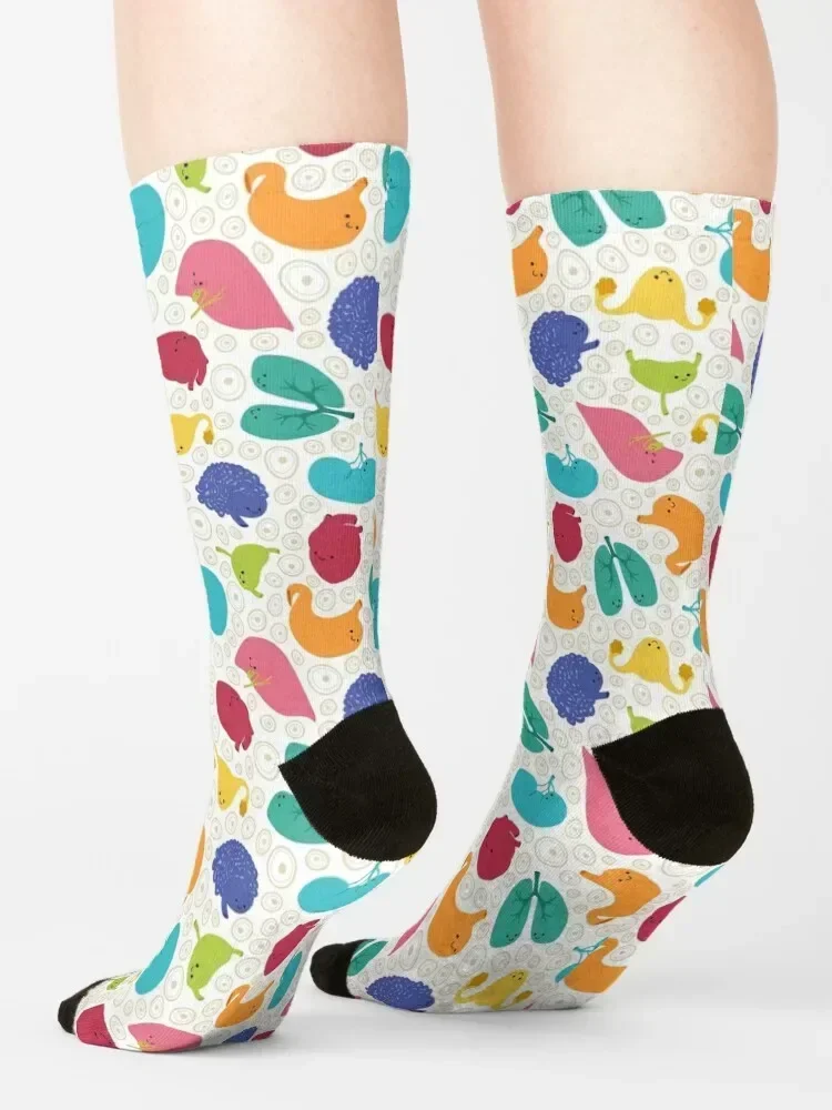 Orgános lindos - calcetines de colores del arco iris calcetines deportivos personalizados de tobillo de compresión hombres mujeres