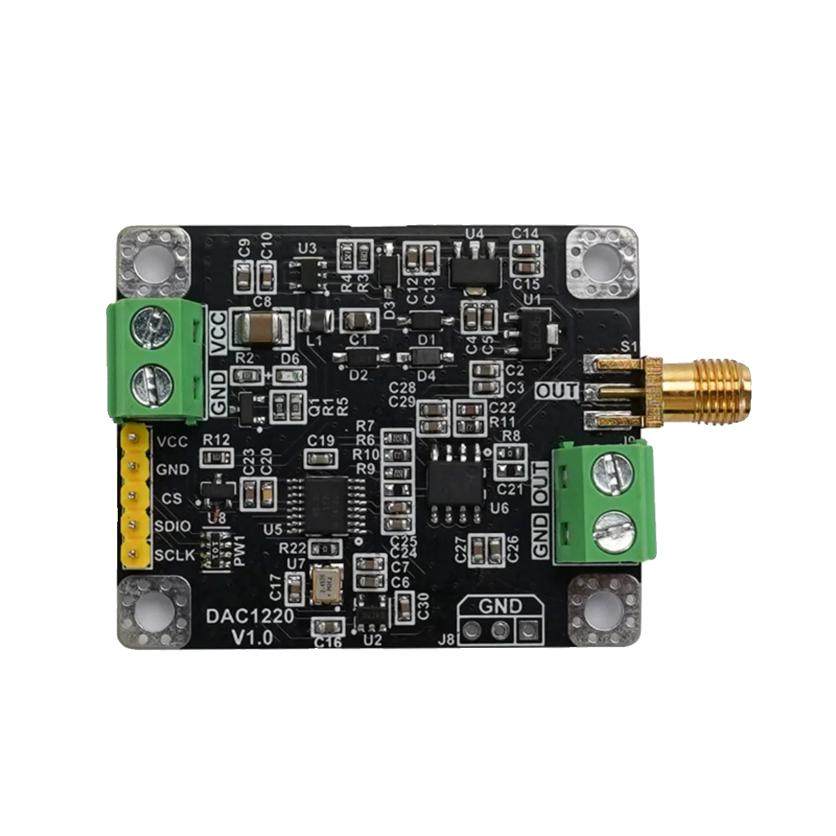 DAC1220 Module 20 Bit High-precision DAC Digital to Analog Converter Module Adjustable+-10V Output SPI Communication