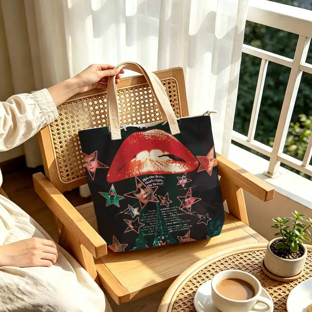 Cult-Musical „The Rocky Horror Picture Show“ – bedruckte Damen-Schultertasche aus Baumwoll-Polyester-Mischgewebe, lässige Einkaufstasche, Geschenkidee. – Detail 12