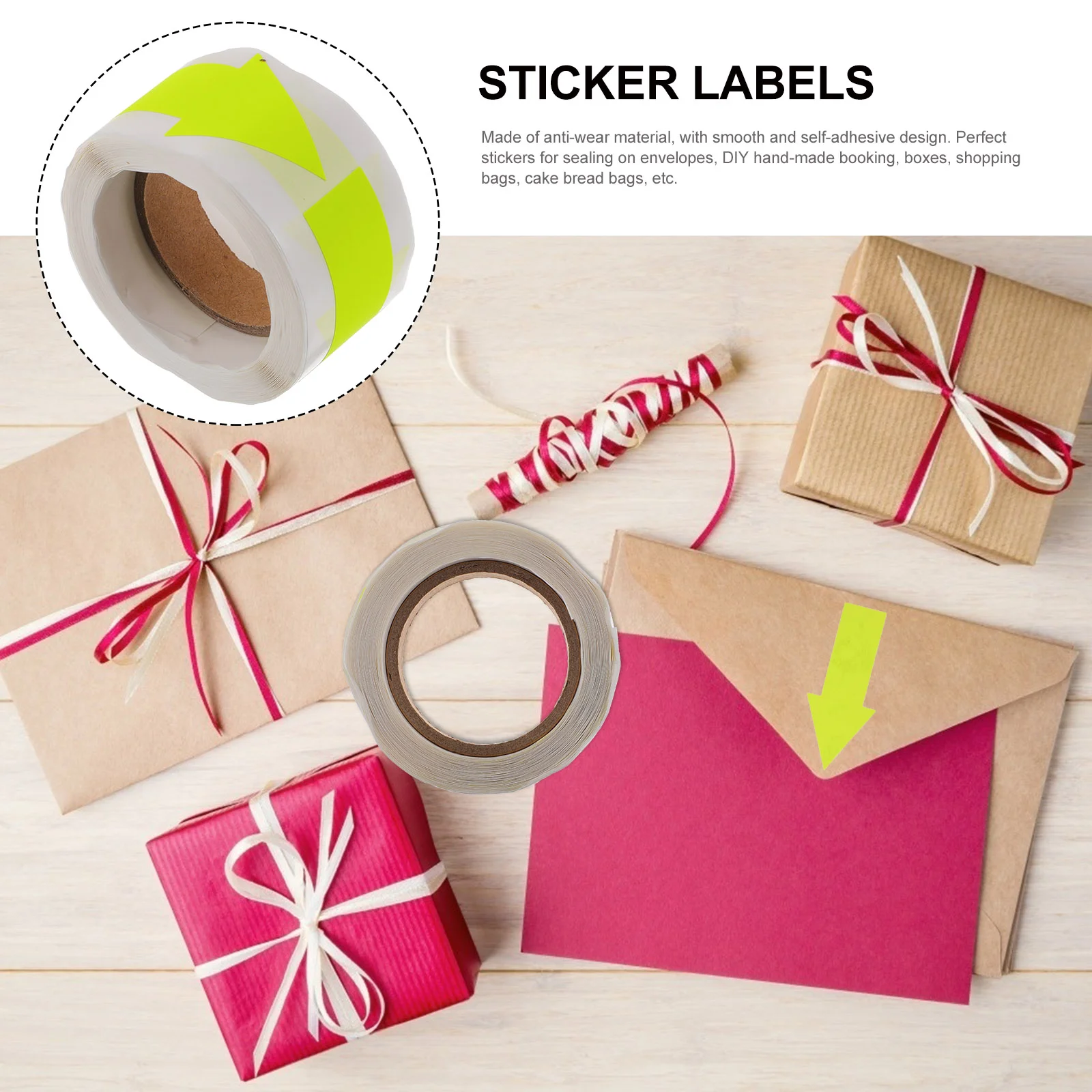 Label Fluorescent Bright Color Arrow Indicating Envelope Sealing Sticker Gifts Note Stickers