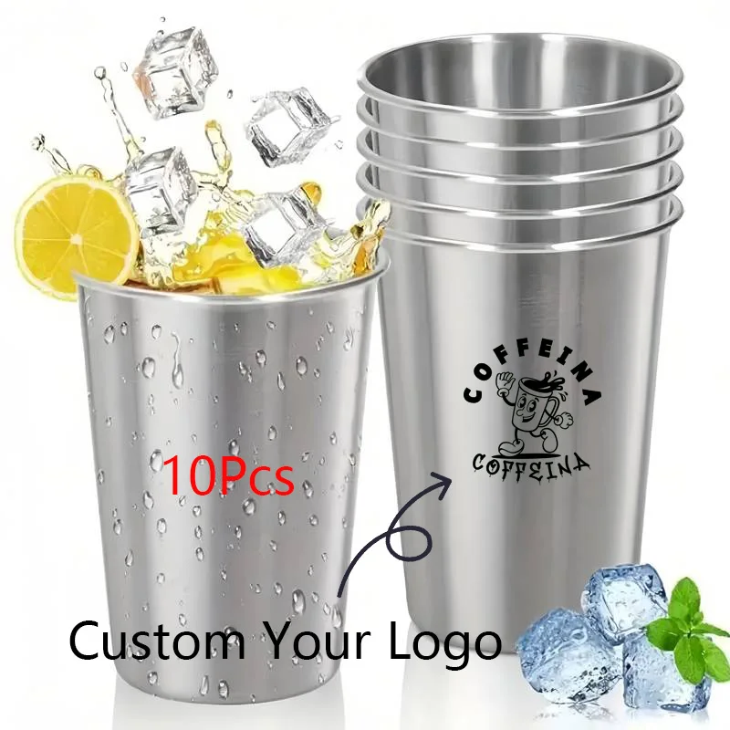 Creative customization of 10 stainless steel water cup party cup sets, suitable for restaurants, families, outdoor sports, picni