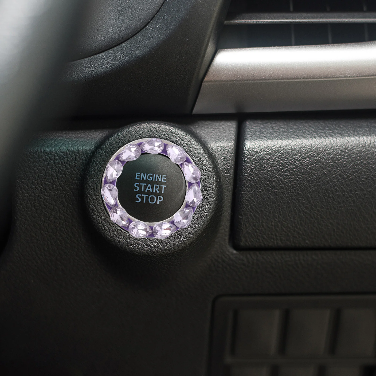 

1Pcs Bling Car Start Engine Button Cover Rhinestone Push Start Ring Sparkling Car Interior Decor Women