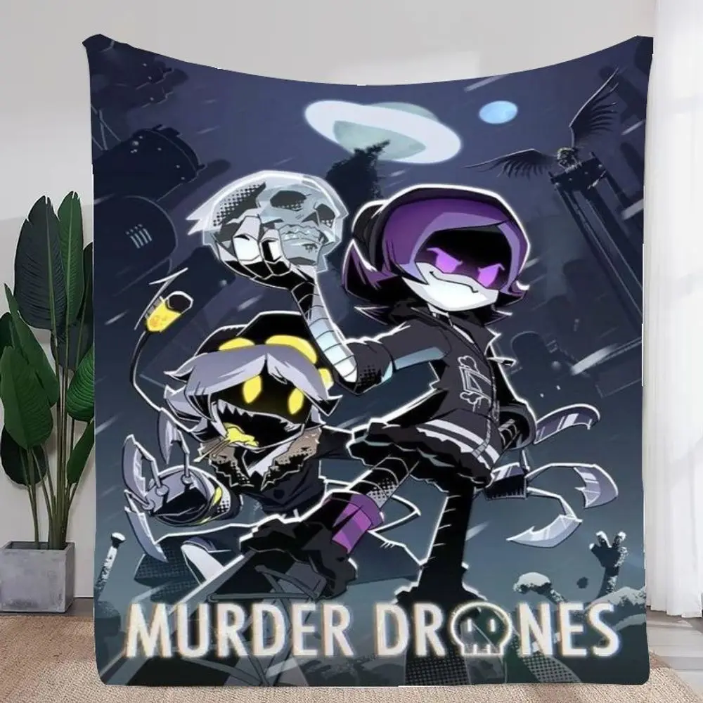 بطانية رمي قطيفة من طائرات القتل بدون طيار Dystopian Cityscape - بطانية صوف ناعمة ومريحة تتميز بشخصيات كرتونية في الفن القوطي الداكن #1