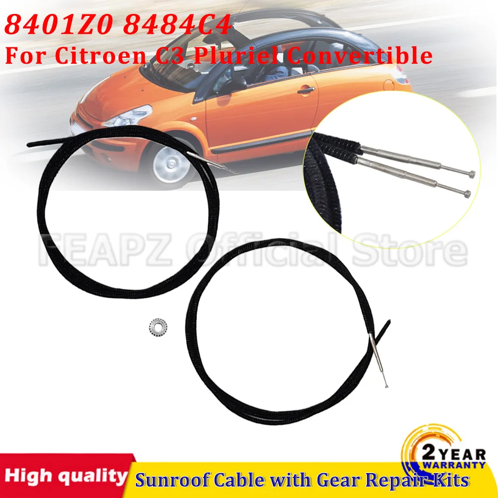 

1Pair Cable with Gear 8401Z0 8484C4 For Citroen C3 Pluriel Convertible Sunroof Repair Kits Easy Installation Car Accessories