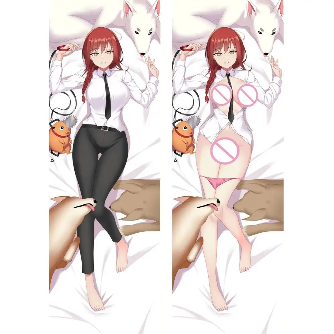 

NEW Makima Impact Clorinde Cosplay Dakimakura Pillowcase Double-Sided Print Hing Body Decorative Pillow Cover
