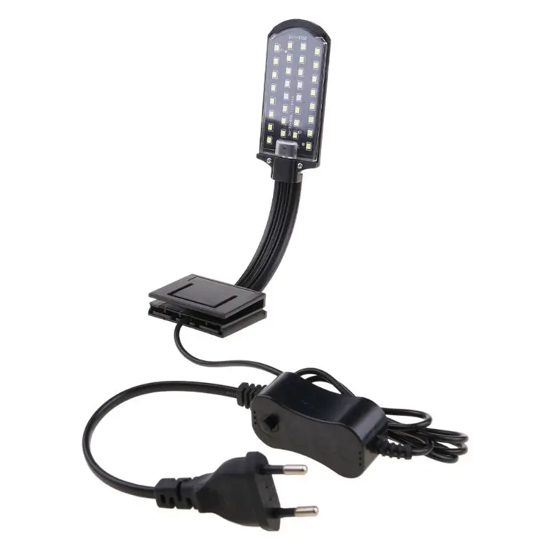 ปลาสำหรับถังคลิปบน Light CLAMP Aquarium ไฟขนาดเล็ก 32 ลูกปัด LED สีขาวและสีฟ้า 5W ส่งเสริมน้ำ Grow
