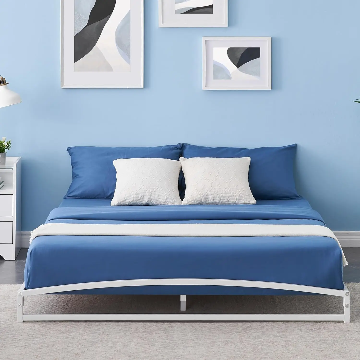 

Металлическая платформа 6 H, рама для кровати с стальными рейками, низкопрофильная опорная рама для кровати, основа для матраса, без коробки