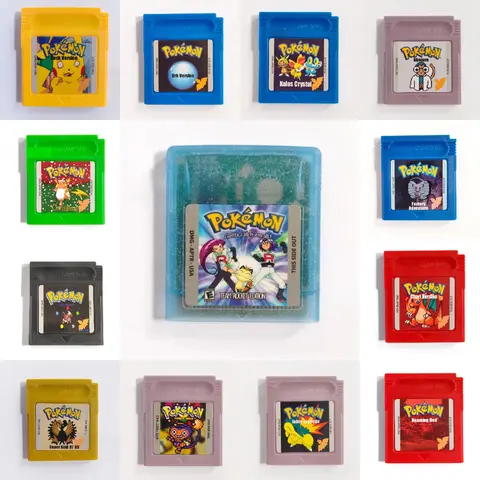 USA Version GBC Game Cartridge Pokemon Series 16 Bit Video Game Console Red Blue Green Pokemon GBC Game Cartridge Console Card