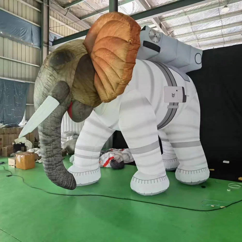 3m giant Inflatable Elephant with white tusk large colorful pink Animal mascot model balloon for parade events advertising