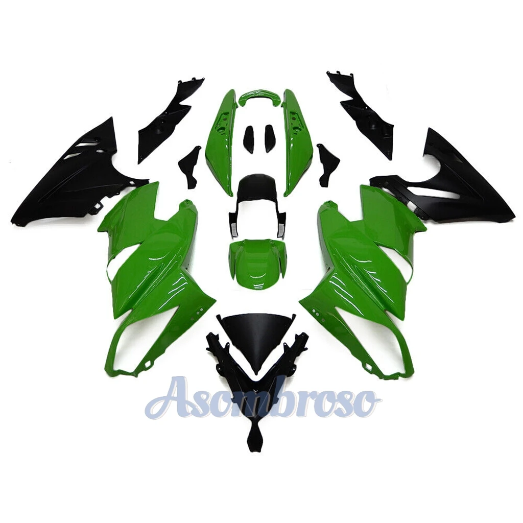 Motorrad-Verkleidungsset für Ninja 650 2009 2010 2011 2012 650R ER-6F ER 09-12 6F ER650 ABS-Kunststoff-Einspritzung, grüne Karosserie