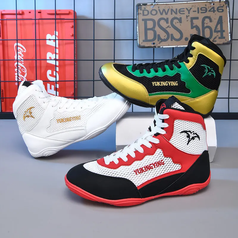 

Men's Wrestling Shoes Unisex Comfortable and Versatile Mesh-Upper Breathable Lightweight Combat Boxing Shoes Boxing Sports Shoes