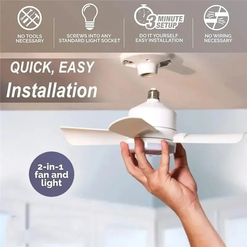 B51CNEW! Replacement Ceiling Fan Socket Fan Light With Remote Control, Portable& Easy To Install For Bedroom, Kitchen Living Roo
