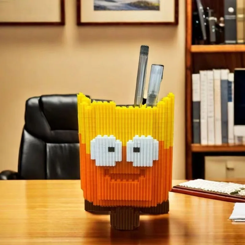 Cute and funny pen holder puzzle handmade three-dimensional assembly toy for students and office workers as a gift