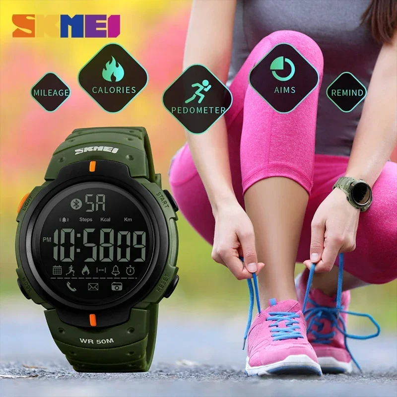 SKMEI 1301 5Bar Waterproof Smart Digital Watch Relogio Masculino Smart Watch Men Calorie Clock Bluetooth-compatible Watches