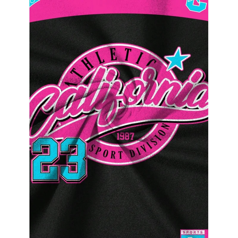 Men's Summer Casual Colorblock Letter Printed V-Neck T-Shirt And Shorts Set 2 Pieces Set Men Street