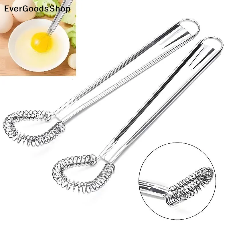 NewStainless Steel Egg Beater Spring Manual Mixer Honey Cream Mixer Baking Frother Special Kitchen Cooking Tool Egg Whisk Beater