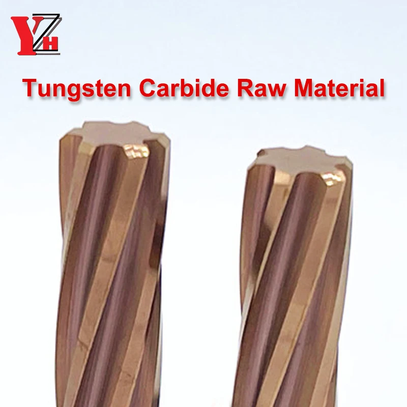 YZH 200mm Carbide Machine Reamer Extended HRC60 Coated Spiral Groove Tolerance H7 Harened Steel Metal Cutter CNC Turning Hole