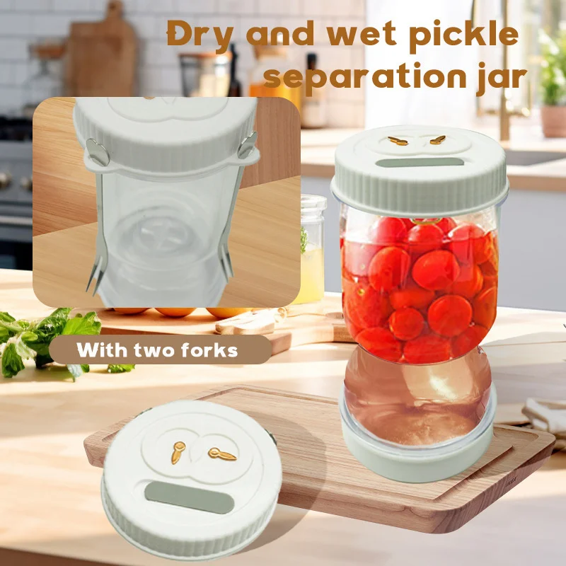 Dry-wet Separation Pickle Vegetable Jar Hourglass Type Pickled Juice-Separation Food Filter Container Ideal For Storing Pickles