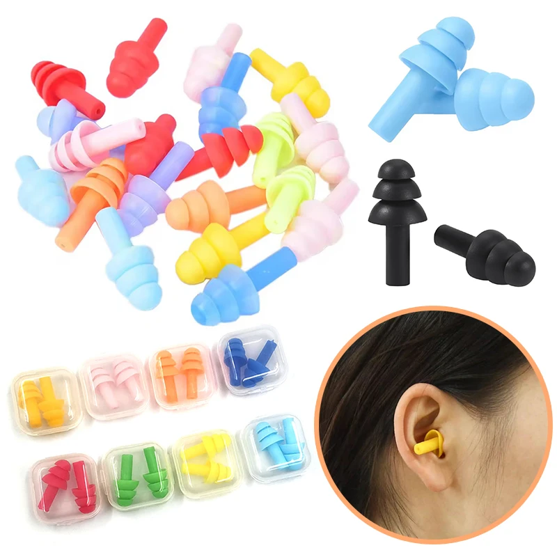 

5-10 пар/компл. случайные разноцветные силиконовые беруши в коробке, упакованные красочные беруши для дайвинга, плавания, моющиеся средства защиты ушей, опора ZYF