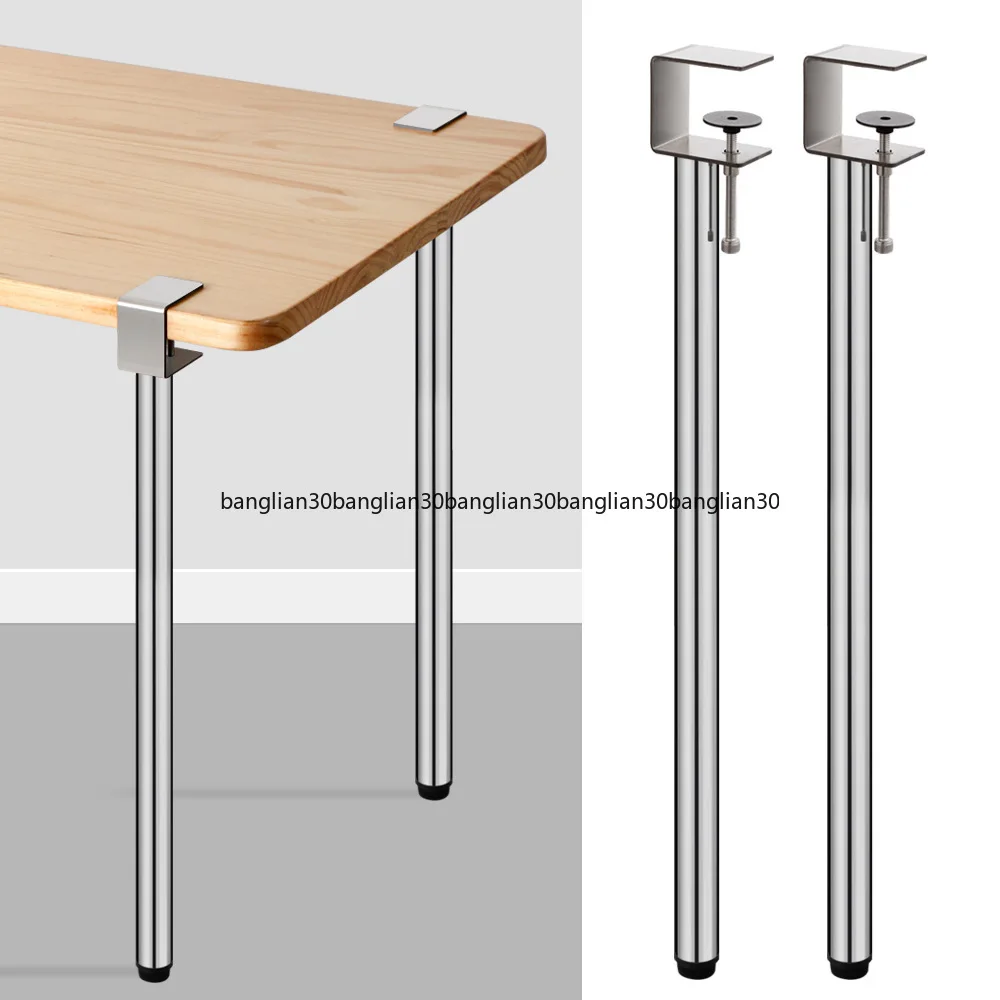 Stainless Steel Table Leg No Punching Table Coffee Table Desk Computer Table Bar Bracket Tripod (1 Piece)