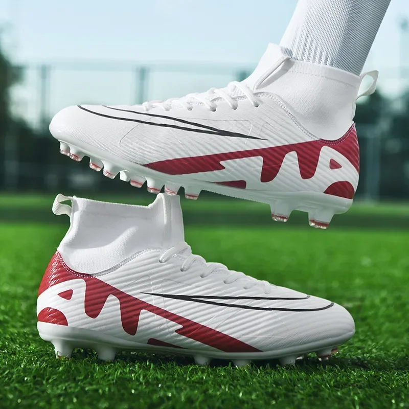 New High Ankle Men Football Field Boots Training Shoes Professional Soccer Shoes Cleats Outdoor Match Turf Adult Unisex Sneakers