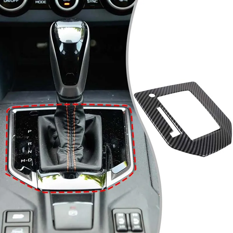 

For Subaru XV 2018-2021 center console gear decorative frame, gear decorative cover, auto parts, carbon fiber pattern ABS