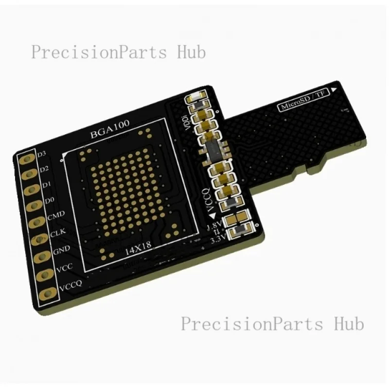 TF-BGA100 Adapter Board, EMMC Adapter Board, No-disassembly Flying Wire Font Library Reading and Writing Simple Board, 1.8V Supp