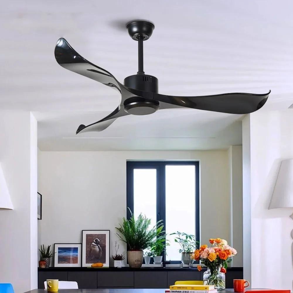 Modern Ceiling Fans Without Light Remote Control White Plastic Blade Bedroom 220v Ceiling Fan Decor Ventilateur De Plafond