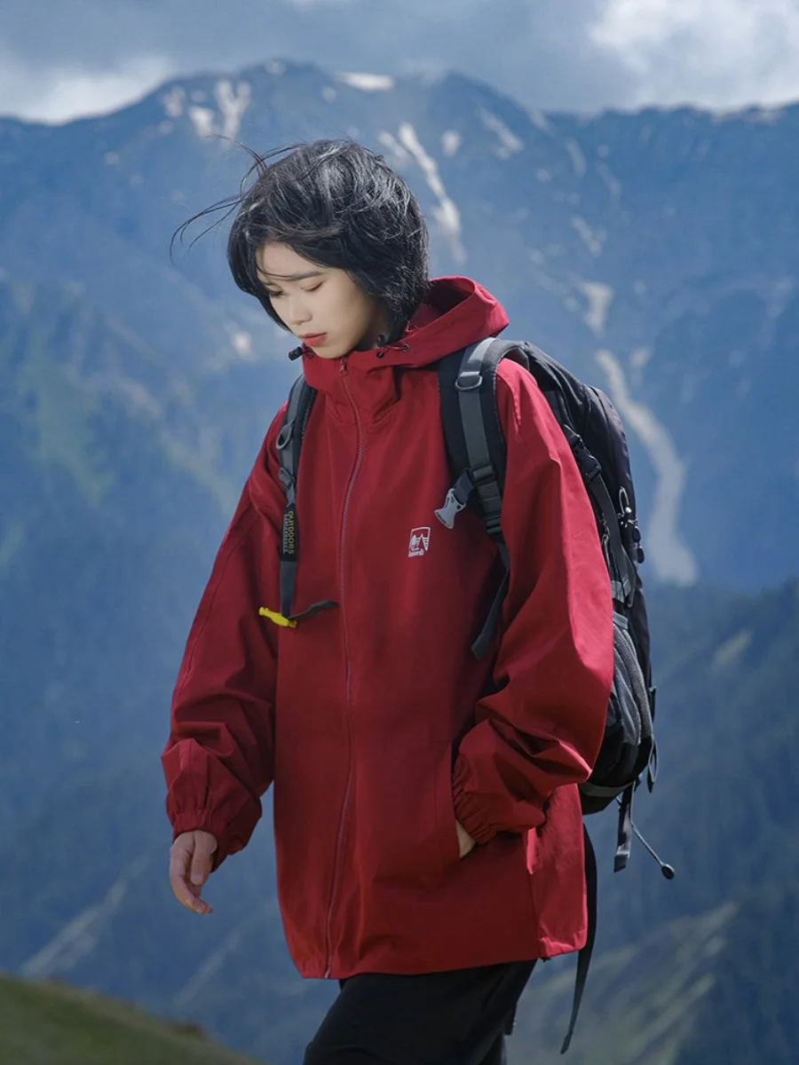 

Outdoor Hooded Jaet ex Loose Climbing Clothes Casual Japanese Sle Functionali Waterproof Windbreaker Spring Autumn ...