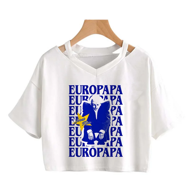 Hot Women Funny Mange Cropped Tee Shirt I Love Joost Klein Crop Tops Europapa Harajuku Y2k Tshirt Fashion Summer T-shirt Female