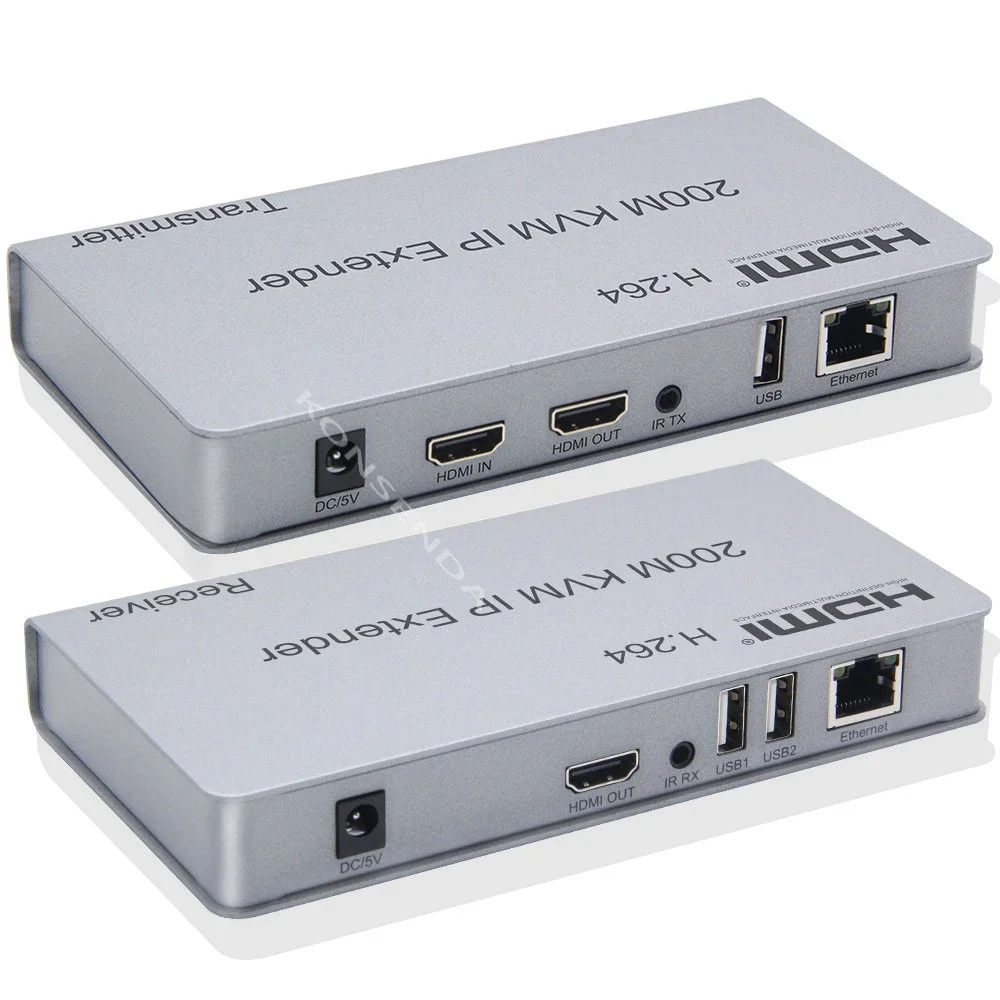 200M HDMI USB KVM Extender over IP Rj45 CAT5e/6 1080P H.264 HDMI USB Extension Transmit Support TX to Many RX via Network Switch