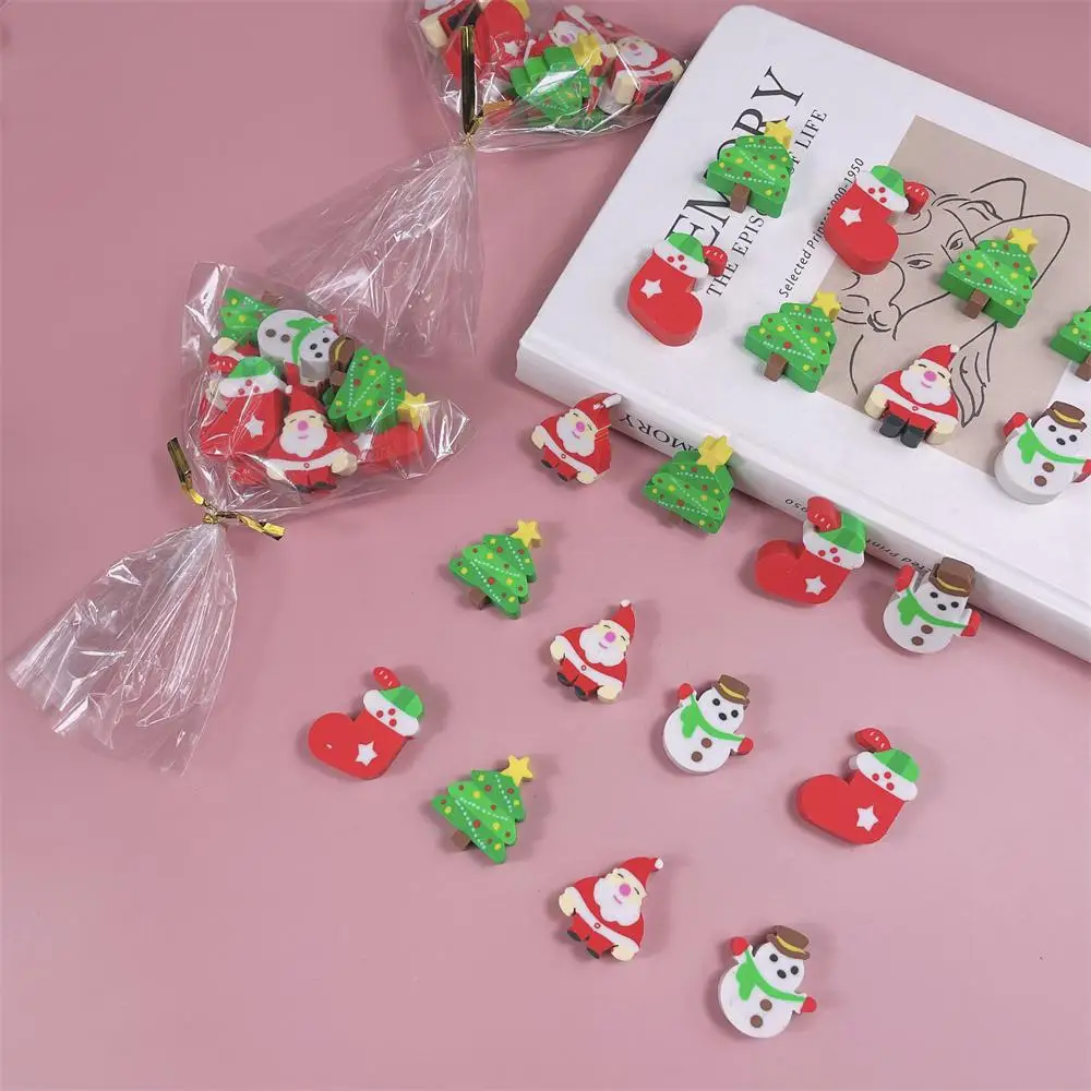 School Supplies Christmas Decoration Rubber Creative Santa Claus Christmas Elf Ordinary Rubber Rubber Eraser Holiday Supplies