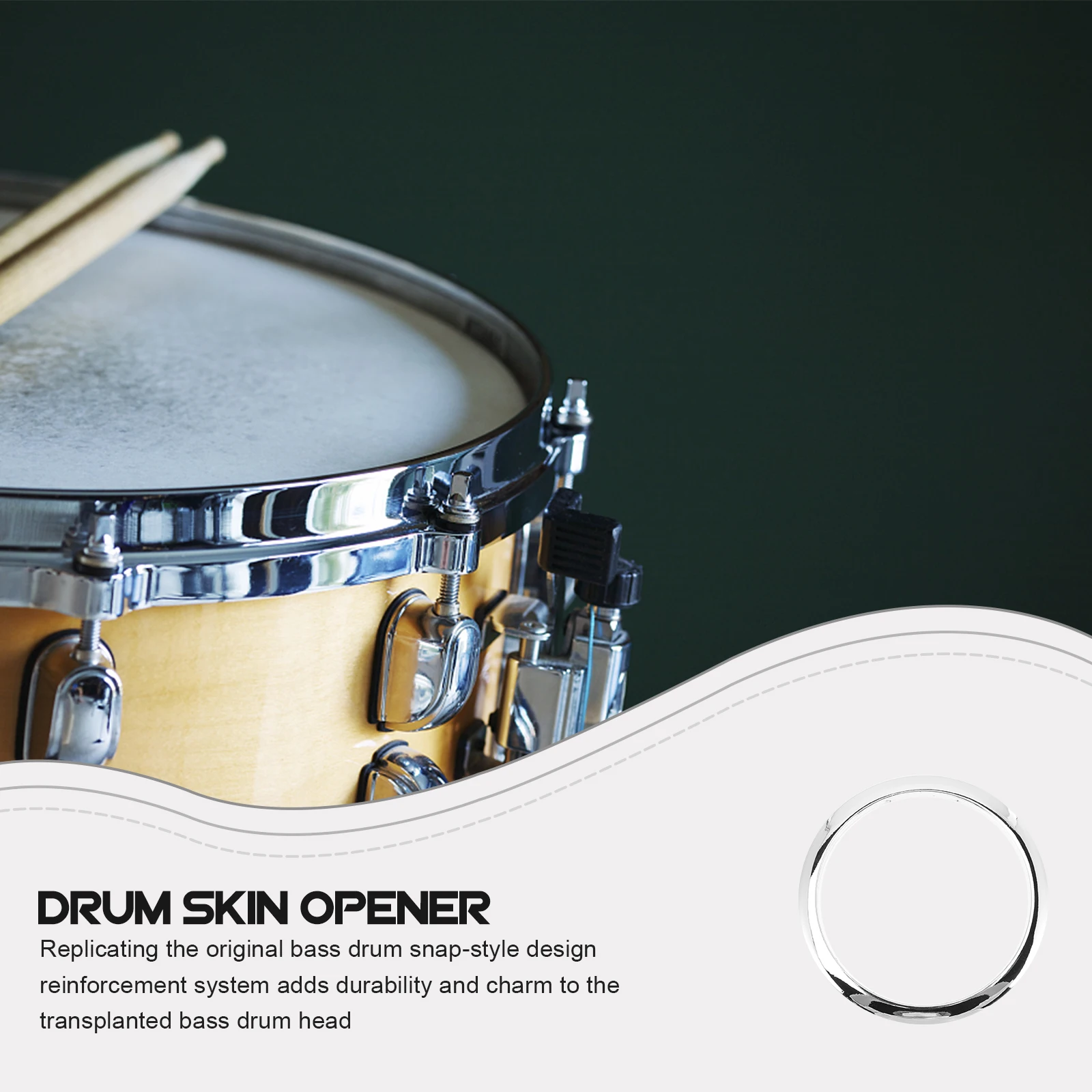 

Bass Skin Hole Protective Ring Replacement Opener Head Accessory Durable Kit Component Skin Replace Tool Drum Cover Opener
