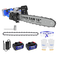 Brushless 16 Inch Cordless Electric Chainsaw with 2 Battery and Charger Handheld Powered Chainsaw for Wood Cutting Tree Pruning
