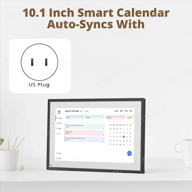 Touchscreen Interactive 10.1 Inch Digital Calendar Chore Chart, Smart Family Planner