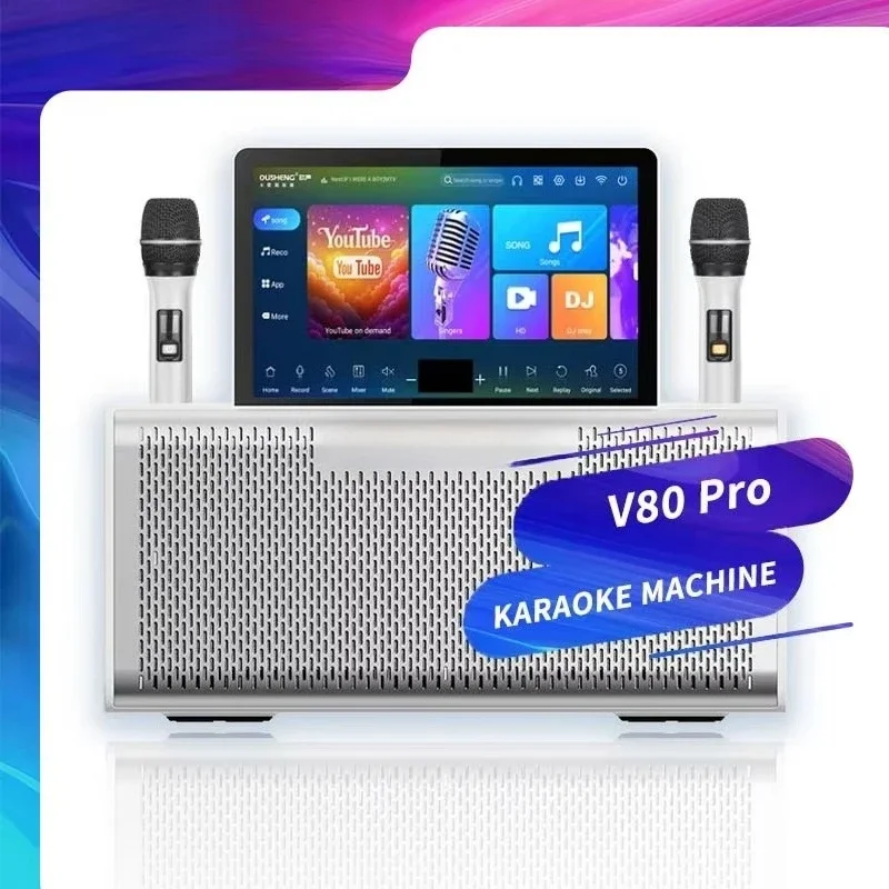 Professional All-In-One Android Karaoke System With Touch Screen And Wireless Mic Karaoke Machine