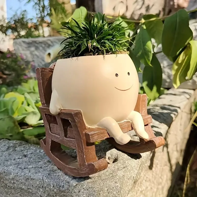 Resin Smiley Face Succulent Planter Mini Creative Personalized Desktop Decoration Ornament Practical