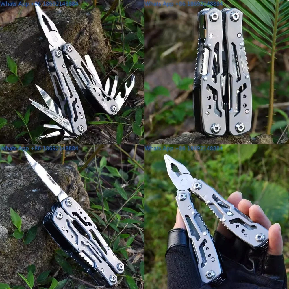 Stainless Steel Multi Tool Plier with Screwdriver and Knife Foldable Portable Compact Tool