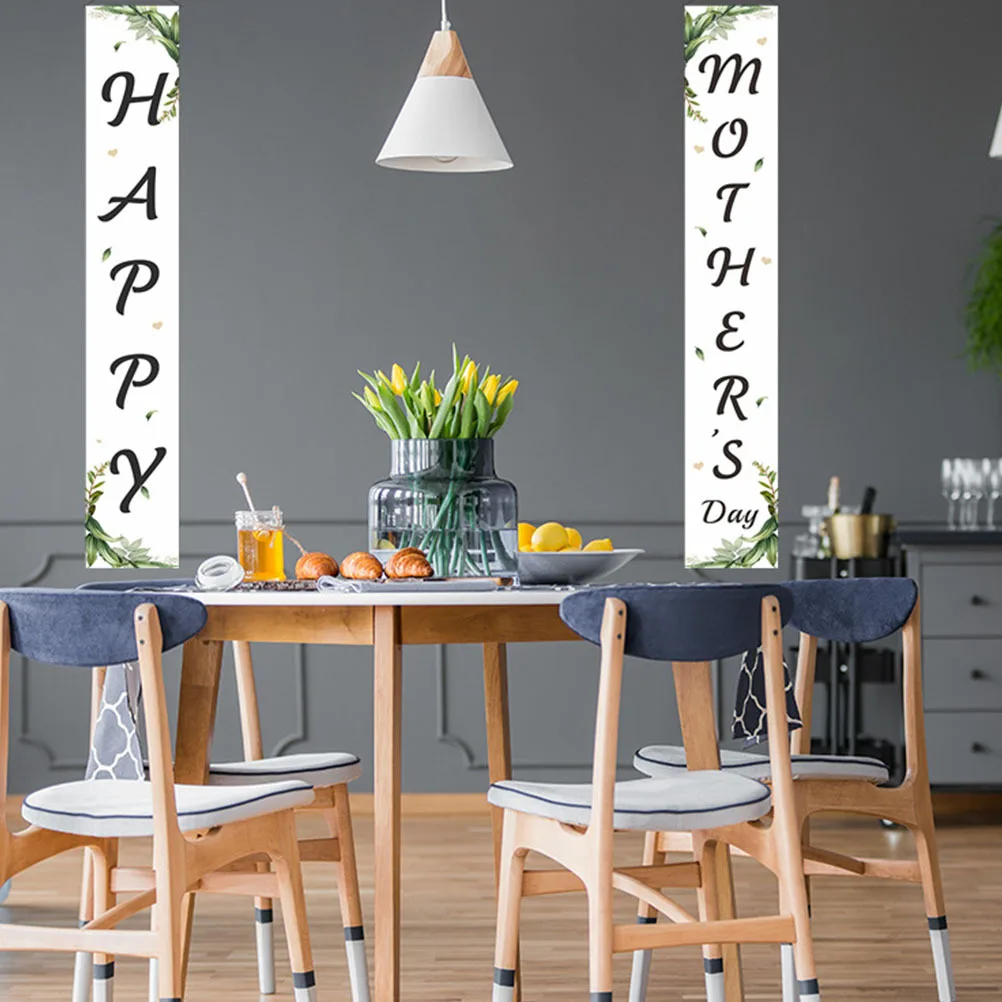 

1Pair Door Banner Mother's Day Party Door Curtain Festive Hanging Decor for Parties Couplet Holiday Atmosphere Decoration Set