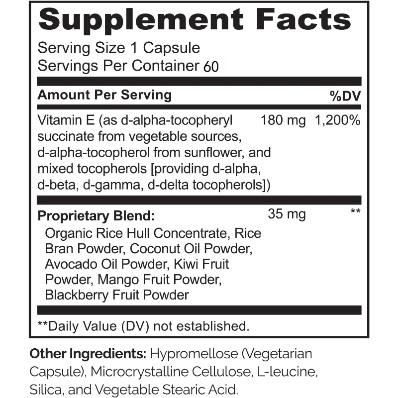 Purevia فيتامين E - مكمل غذائي طبيعي مضاد للأكسدة، البشرة، دعم الجهاز المناعي، خالي من الغلوتين، نباتي #2