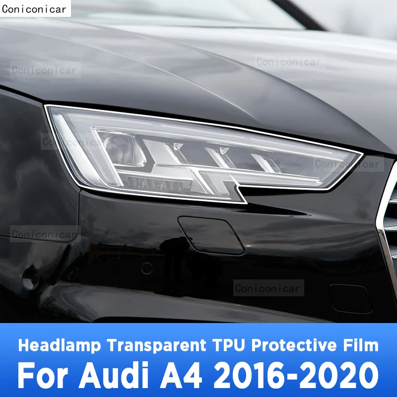 

Для AUDI A4 2016-2020 автомобильная внешняя фара против царапин передняя лампа прозрачная защитная пленка из ТПУ аксессуары наклейка