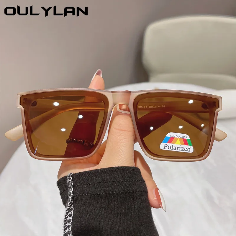 Oulylan 2022 Sqaure Polarized Sunglasses for Men Vintage Brand Designer Black Driving Sun Glasses Male Outdoor Shades UV400